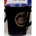 8 Oz. Spooner Mug w/Spoons in Country Blue In & Black Matte Out Twilight